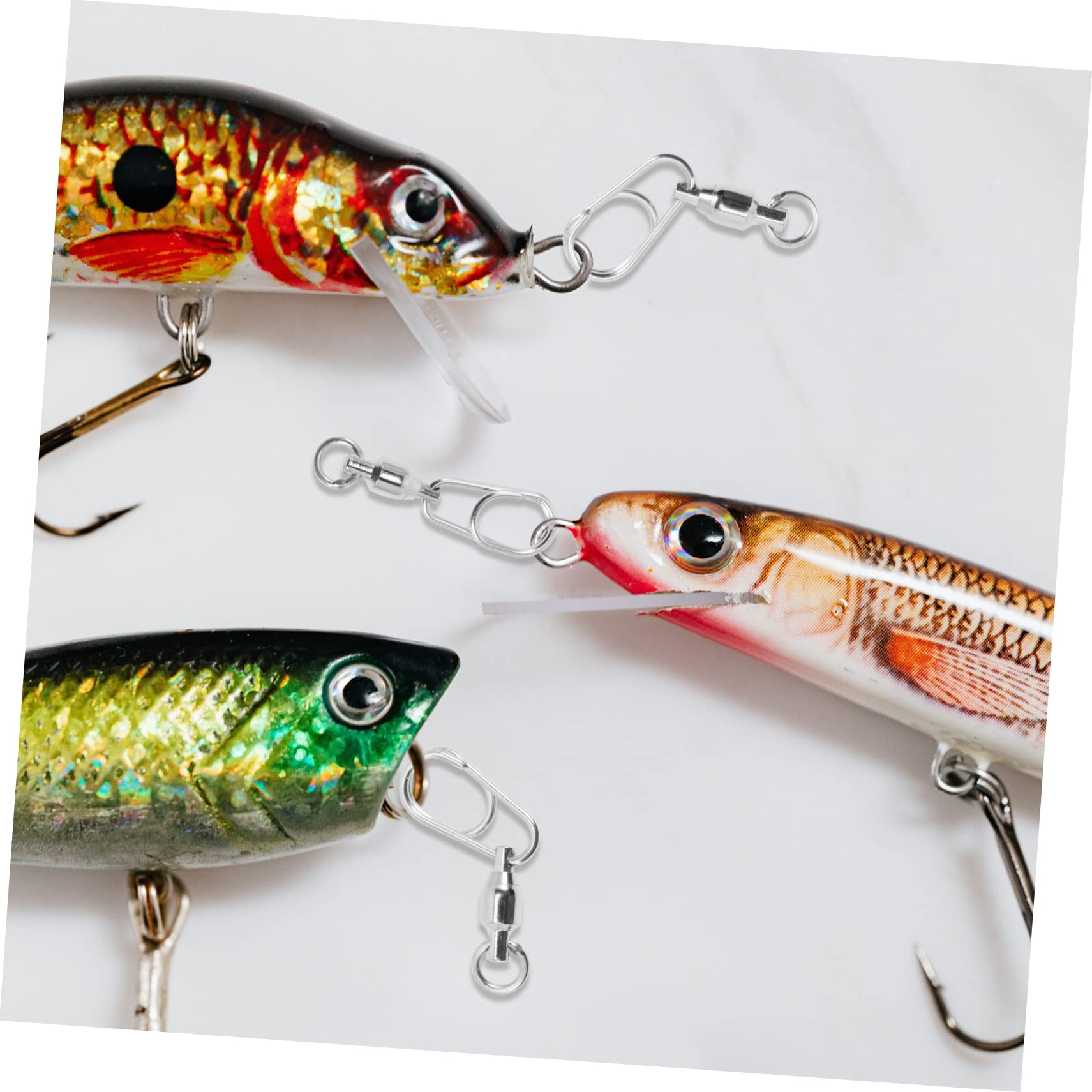 INOOMP 60 Pezzi Connettore Ad Anello A Otto Figure Esche Pesca per Cuscinetti A Dolce Utensile Rotante Pesca Girelle Rotanti Pesca A Scatto Girevoli Connettore A Scatto