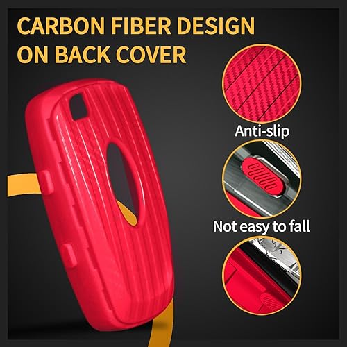 Miniatura 3 de TANGSEN Funda para llavero de TPU compatible con Ford Edge Focus ST ECOSPORT Expedition Explorer Fusion, Mustang Ranger, textura de fibra de carbono