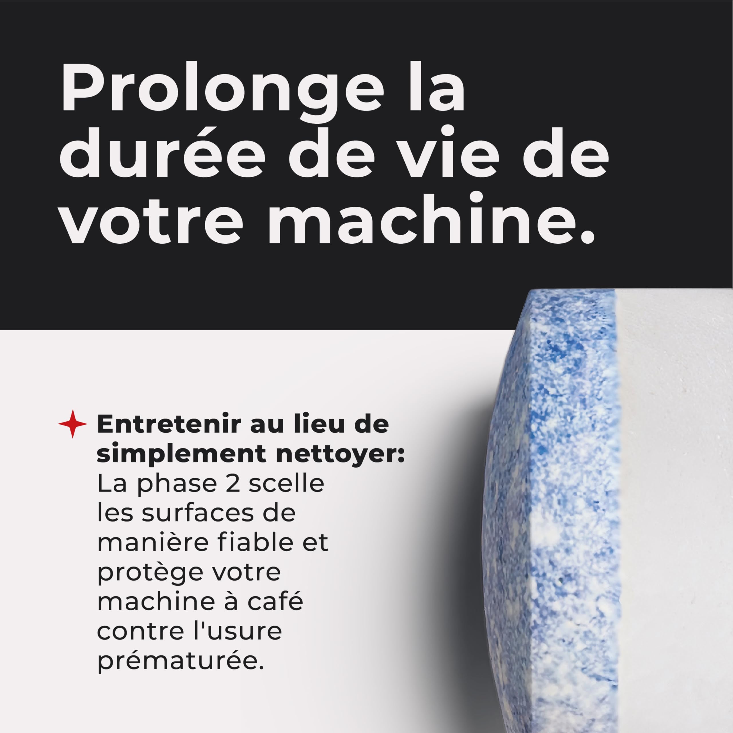 2-Phases Pastille nettoyage machine a cafe (40 unités) – nettoyage compatibles avec Jura, Tassimo, Phillips, etc. – détartrant pour un nettoyage et un entretien optimaux