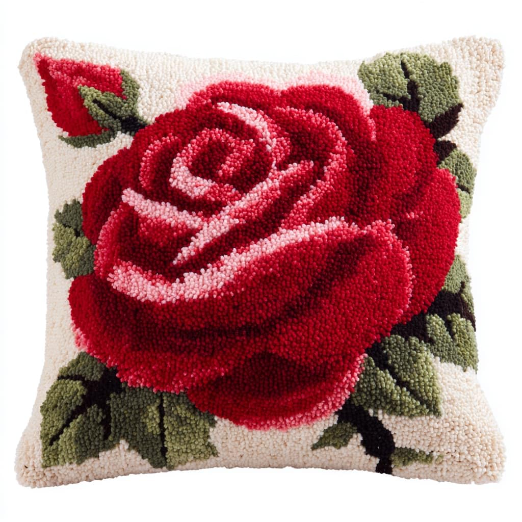 WallustrioaW Latch Hook Cushion Kits,Roses