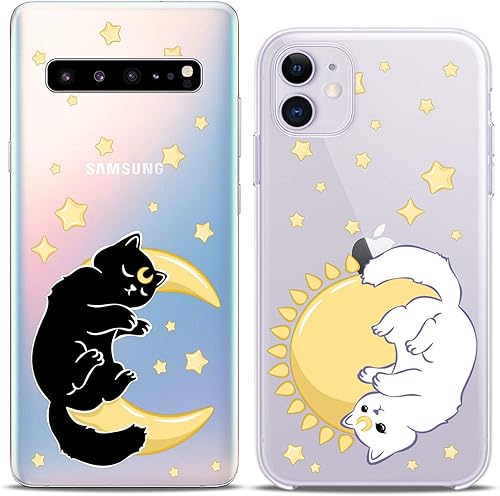 Miniatura 3 de Fundas a juego para parejas compatibles con iPhone 15 14 13 12 11 Pro Max Mini Xs 6s 8 Plus 7 Xr 10 SE 5 estrellas Celestial Sun Print Moon Luna