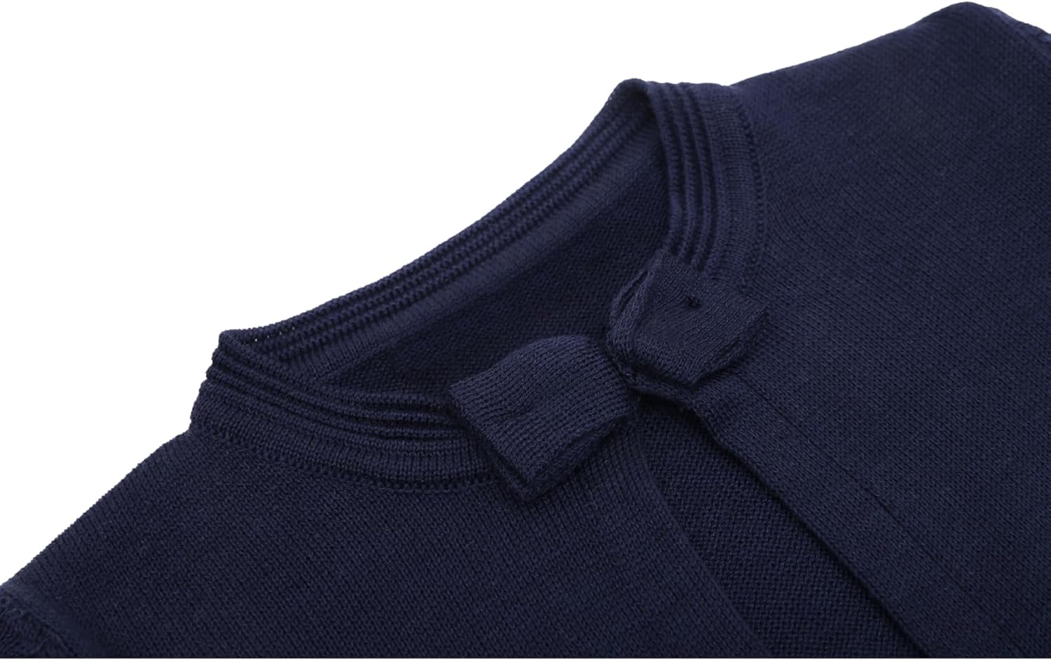 Lilax Baby Girls' Knit Long Sleeve Sweater, Bowknot Closure Bolero Cardigan - Image 5