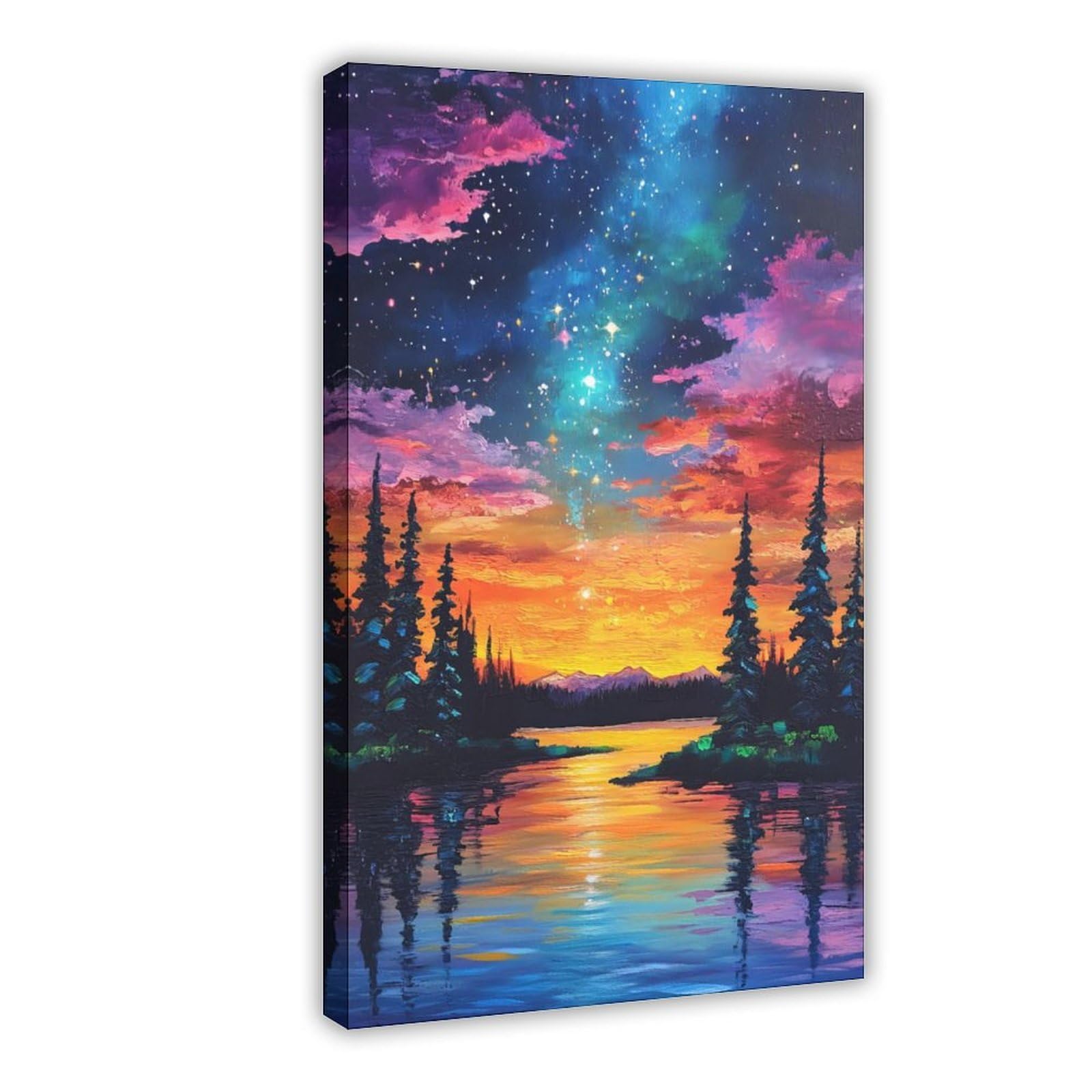 Leinwandposter "A Rotten Sunset And The Milky Way", Schlafzimmerdekoration, Landschaft, Büro, Raumdekoration, Geschenk, 50 x 75 cm
