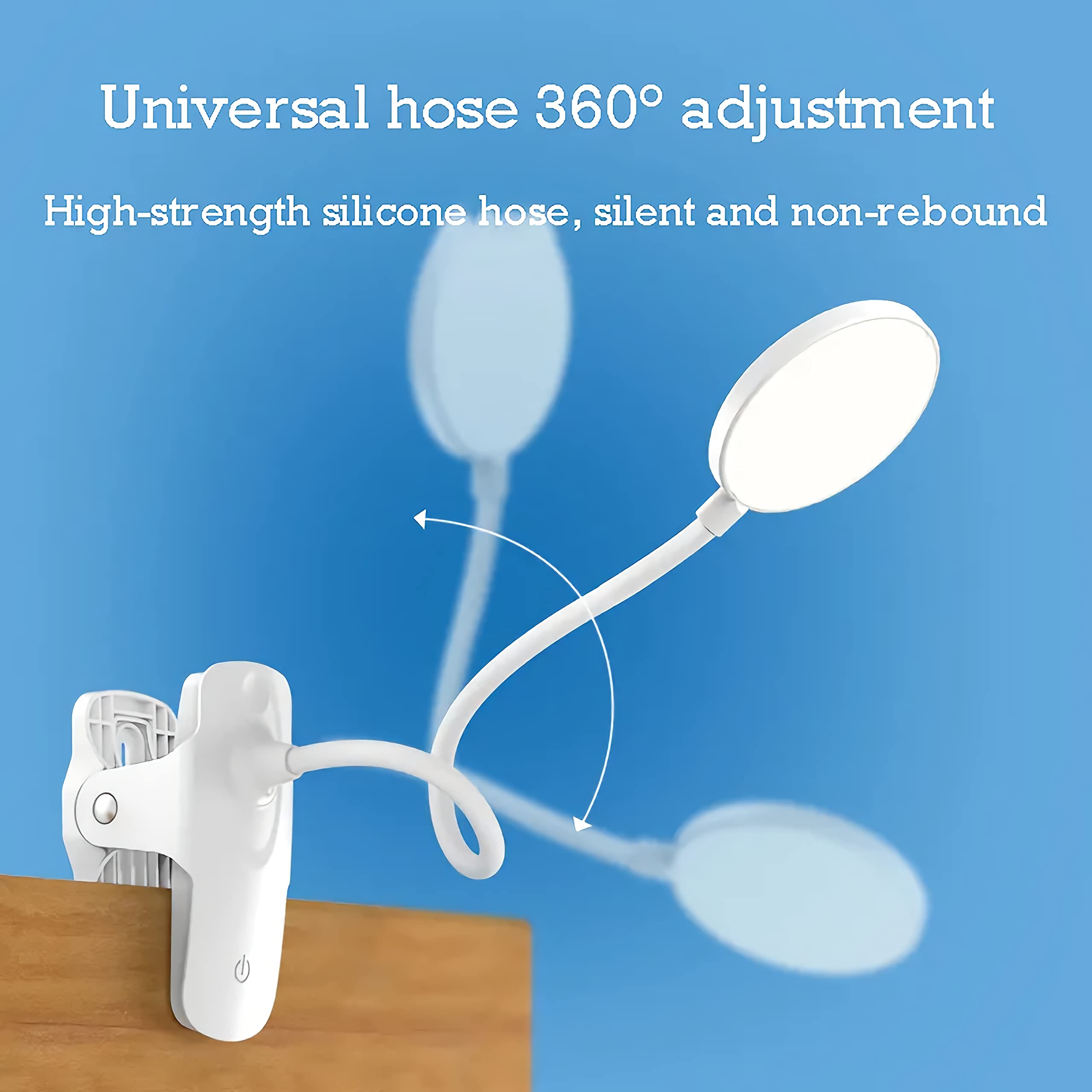 Leeslamp USB Oplaadbaar Draadloos Boeklicht Dimbaar Clip-on-licht Blokkerende Leesclip-on-lamp 3 Helderheid Traploos Dimmen Voor 's Nachts Lezen, Studeren Of Breien