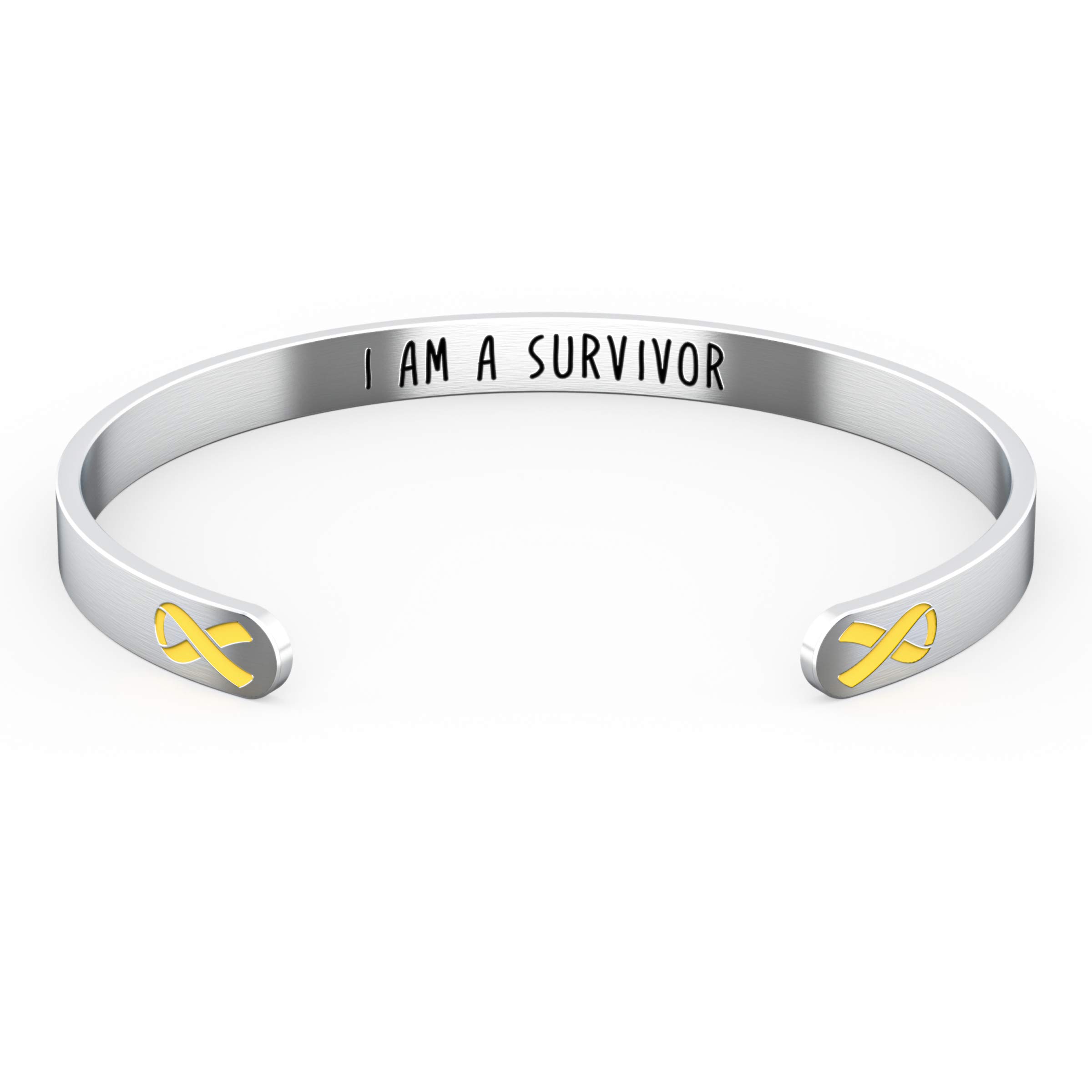 Happy Kisses Cancer Awareness Bracelet - Ribbon, “Funk Cancer” & I Am Survivor - Gift for Women and Men