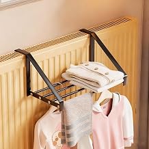 Radiator Clothes Airer, Compact Clothing Drying Rack, Radiators Clothes Hanger, for Hanging on Window Frames, RailingsBlack,40 * 30cm/16 * 12in