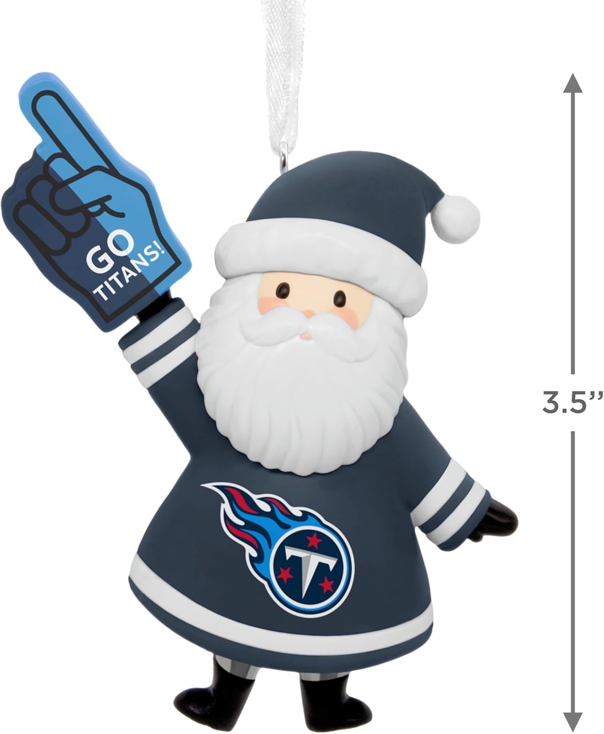 Hallmark NFL Tennessee Titans Santa Fan Christmas Ornament, Gifts for Sports Fans - Image 4