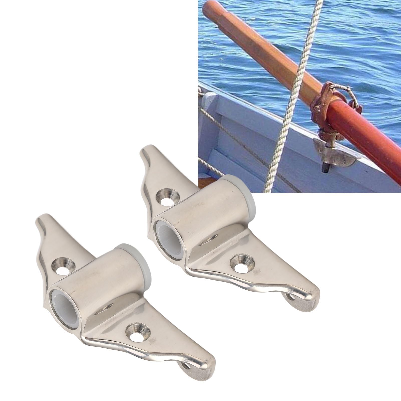 Ruderschloss-Sockel Ruderschloss-Stützhalterung, Seitliche Montage, Halterung aus Edelstahl 316, Bootszubehör, Hochglanzpoliertes Finish, Marine-Anwendung, Robust