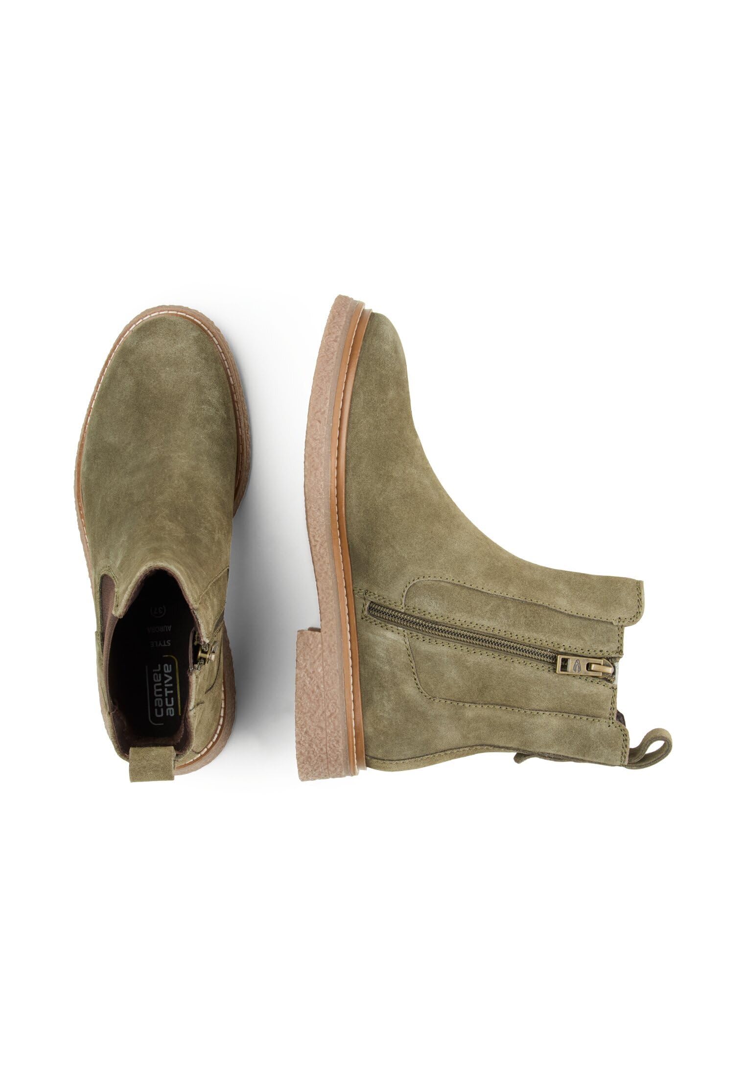 Camel Active Damskie 57AAN02-200850_40 modne kozaki, khaki, EU, khaki, 40 EU