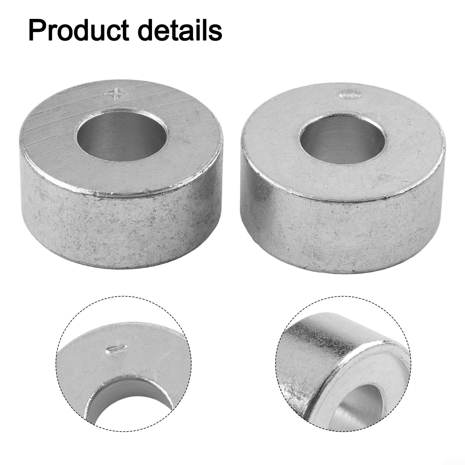 Set di 2 attrezzi per riparazione dei poli della batteria, per auto, manicotti in metallo, 16 mm e 18 mm, per la riparazione di connettori della batteria, argento