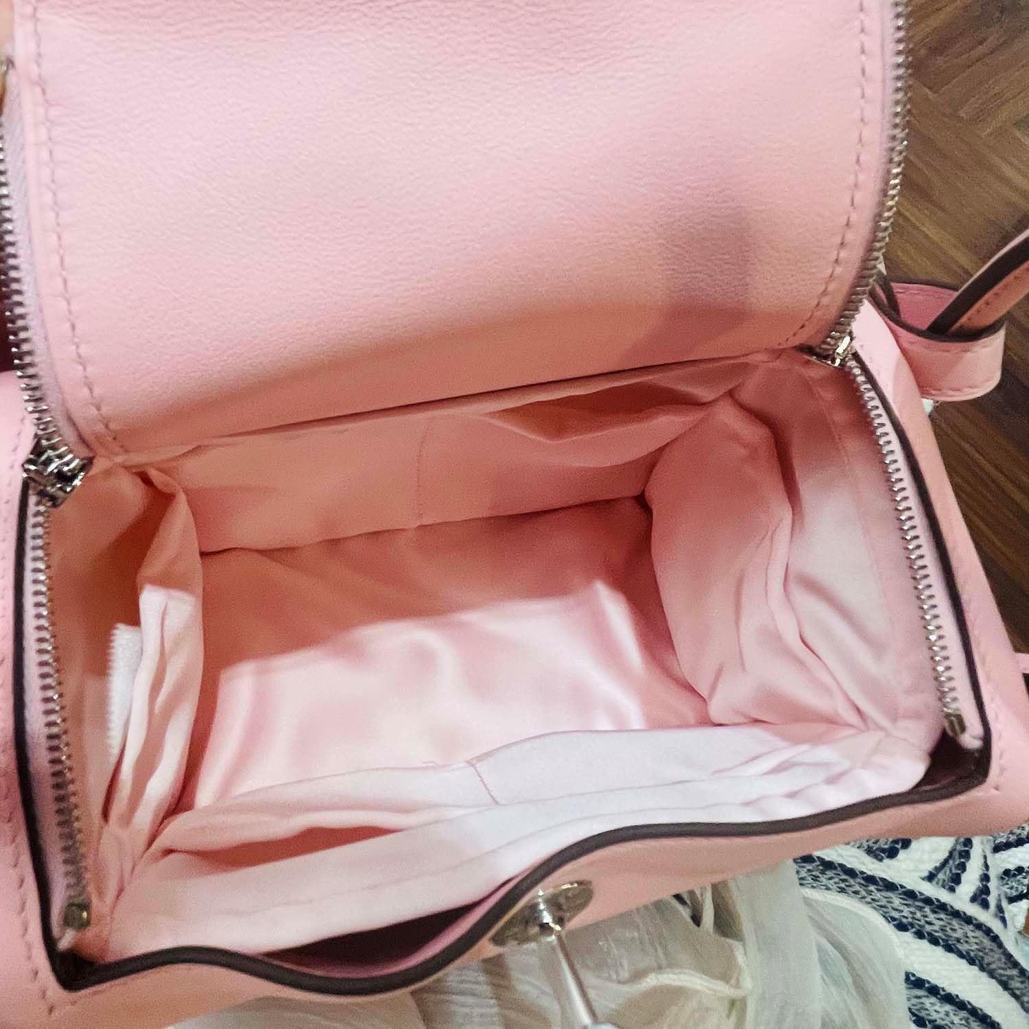 Organizer-Einsatz für Hermes-Taschen, luxuriöse Taschen, Aufbewahrung mit Seide, leichte Innentasche, kompatibel mit Lindy 26 Taschen, mehrere Taschen, großes Fassungsvermögen (Rosa,