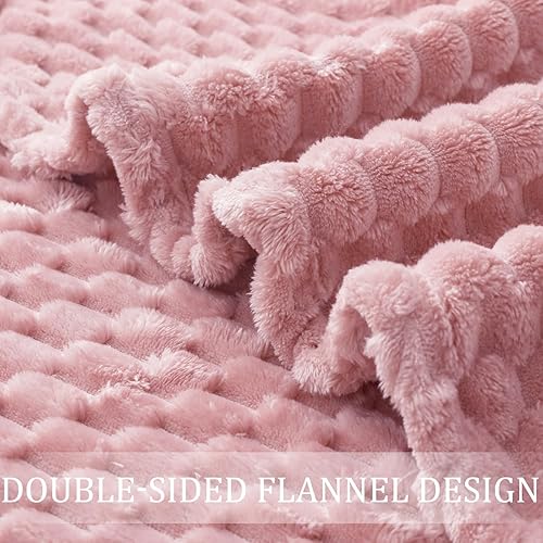 Miniatura 7 de Exclusivo Mezcla - Manta suave de vellón, tamaño individual, 60 x 80 pulgadas, elegante, tela jacquard, aterciopelada, mullida, cómoda, cálida,