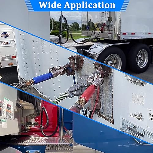 Miniatura 7 de Manguera de línea de aire ABS 3 en 1 de 15 pies con manos alegres y asas Gladhand para remolque de tractor semi camión