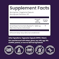 Vista 4 de Healthy Origins EpiCor 500 mg (Immune Support, sin OMG, sin gluten), 60 cápsulas vegetales