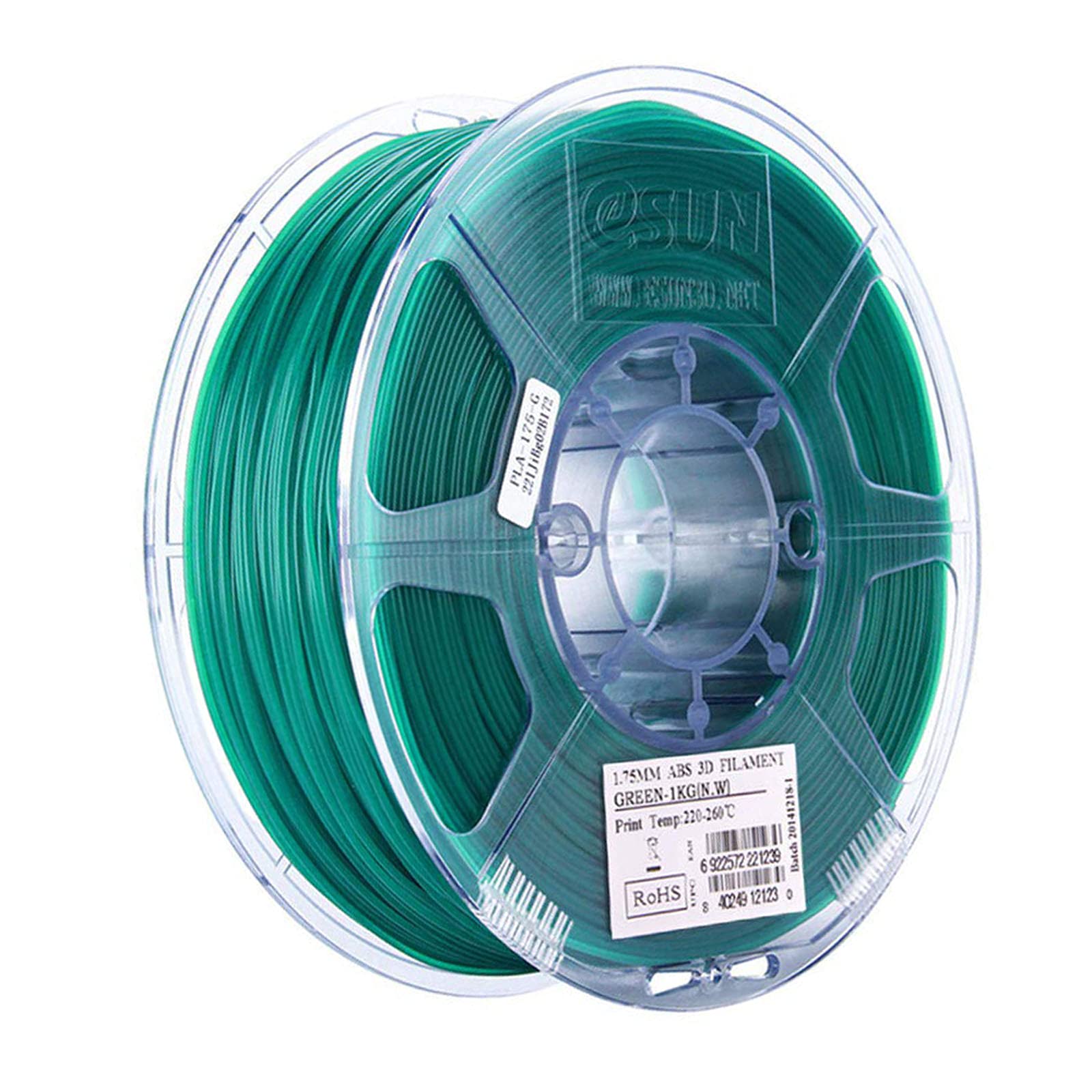 Filament De L'imprimante 3D 1 Kg (2,2 Lb), Consommables 3Dprinter, ABS + Filament 1.75Mm, Version Améliorée ABS,Vert