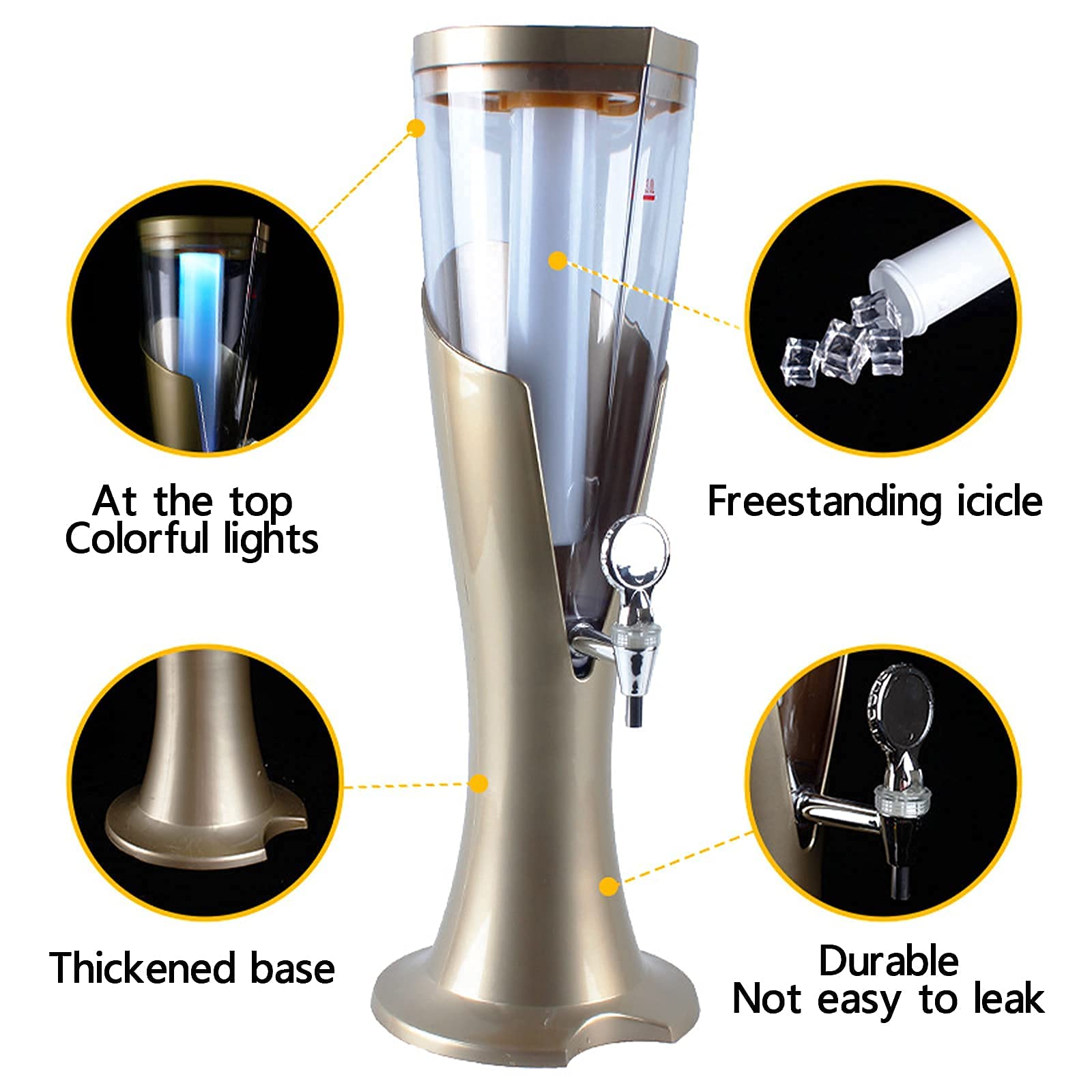 MU Bier Turm, Bierfass Spender Für Home Party Trinken Gewinzer Saft Getränke Flüssige Bar Ware Bierhahn,a,5L.