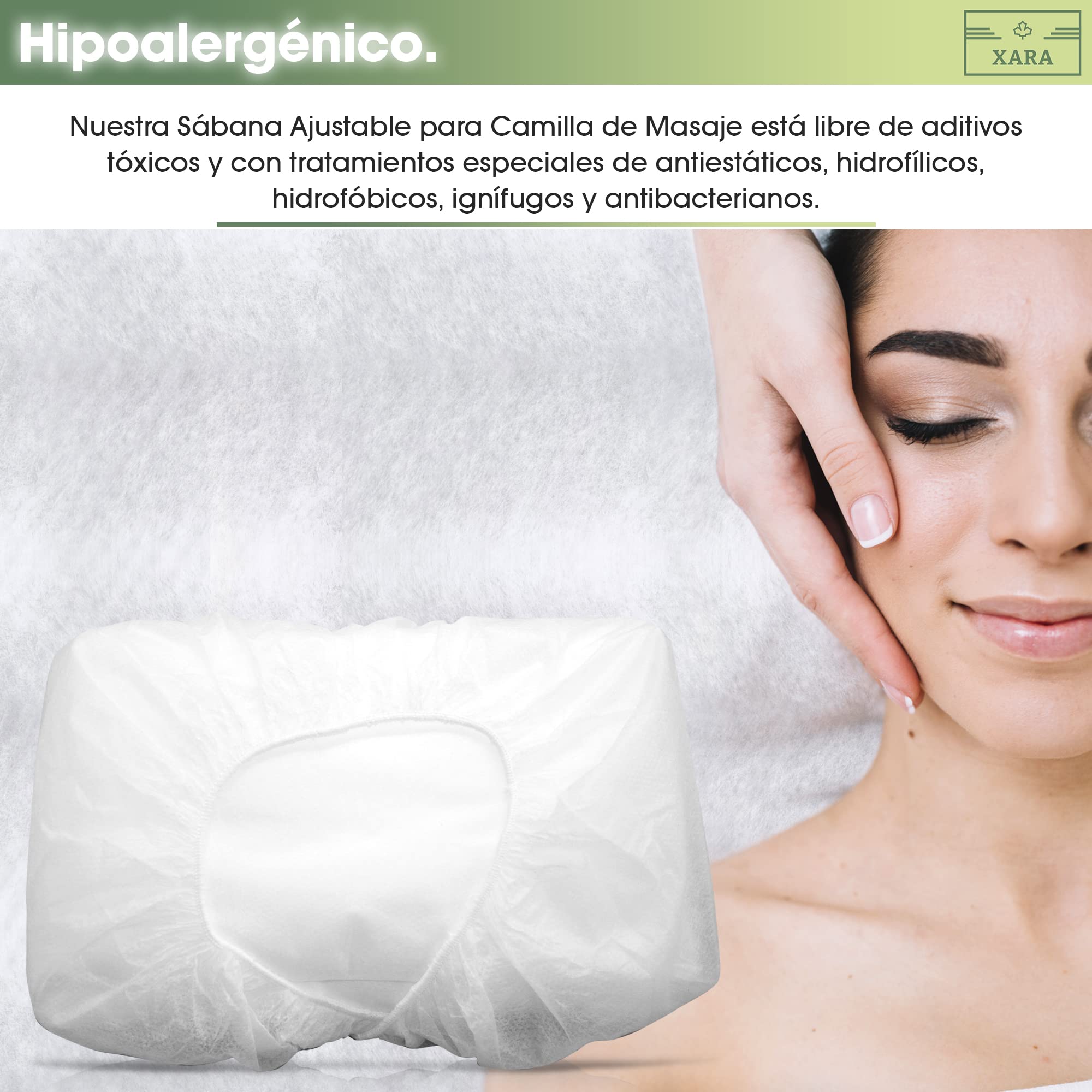 XARA Sabanas Camilla Ajustables de TNT Desechables 95x220cm - 20gr - Pack 10 - Sabanas Desechables Camilla Masaje - Funda Camilla Plegable 100% Reciclables - Repele Líquidos