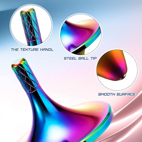 Vista 3 de Leitee 3 piezas de metal de latón con parte superior giratoria de escritorio Good Balance para adultos, matar el tiempo, enfoque prolongado, 3