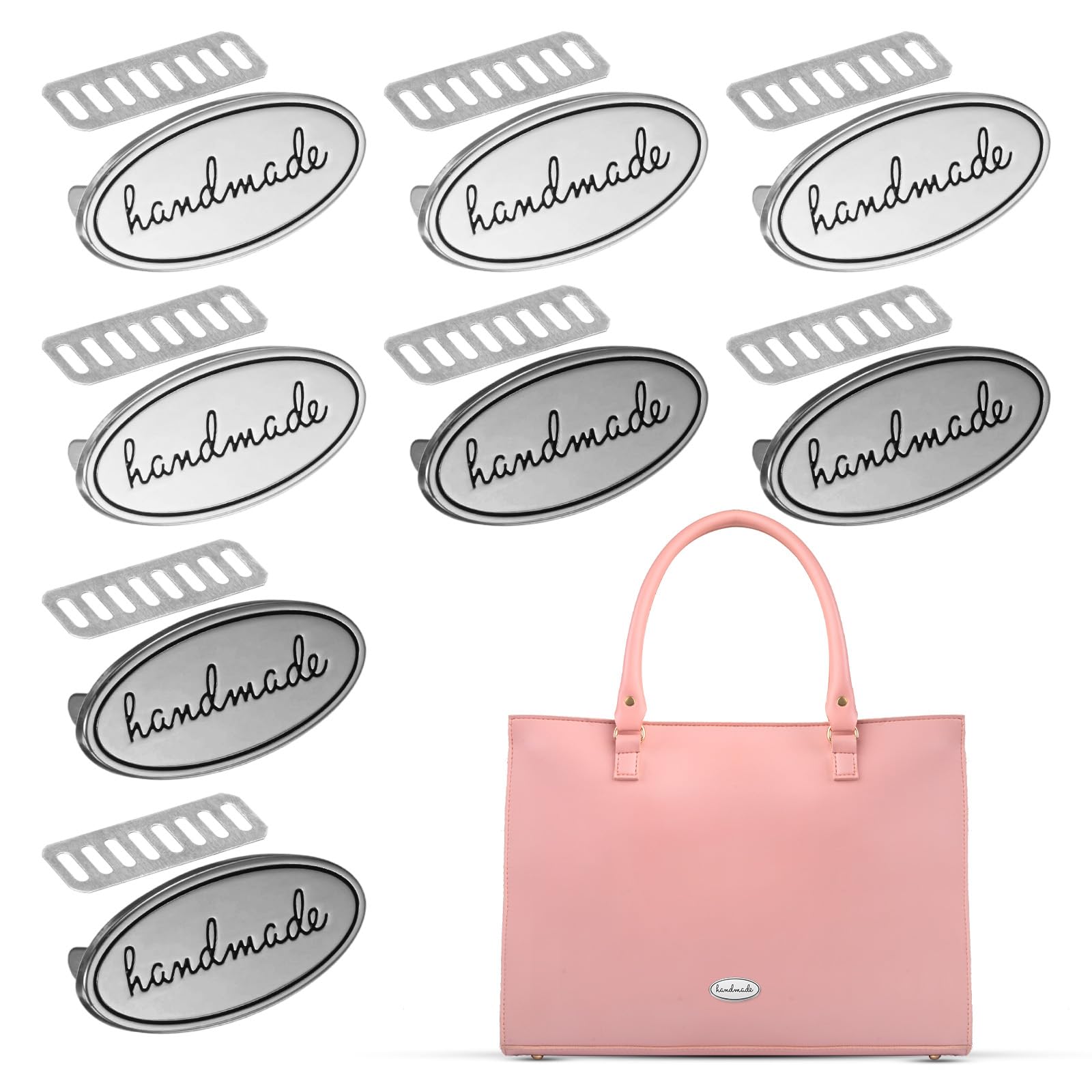 TIXIPEM 8PCS Handmade Metal Oval Tags Label 1.57 x 0.79 in — image 1