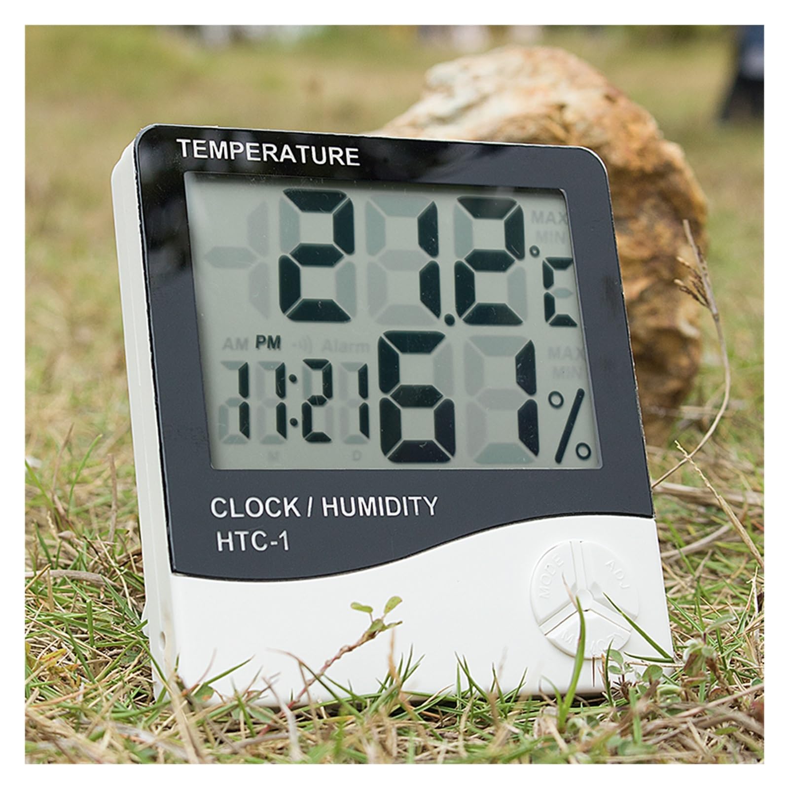 Termoigrometro LCD a Cristallo Digitale Termoigrometro Interno ed Esterno Termometro elettronico Igrometro Stazione meteorologica Orologio