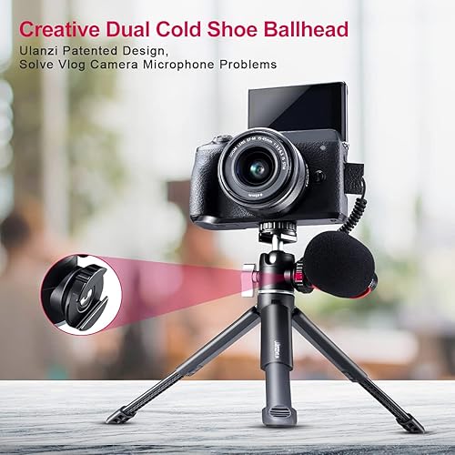 Miniatura 3 de ULANZI Mini trípode para cámara con cabeza de bola de 360 y zapata fría, extensible pequeño palo selfie stick de mesa trípode de agarre para cámara