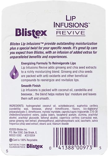 Vista 3 de Blistex Lip Infusions Revive Lip Moisturizer 0.13 onzas (paquete de 6)