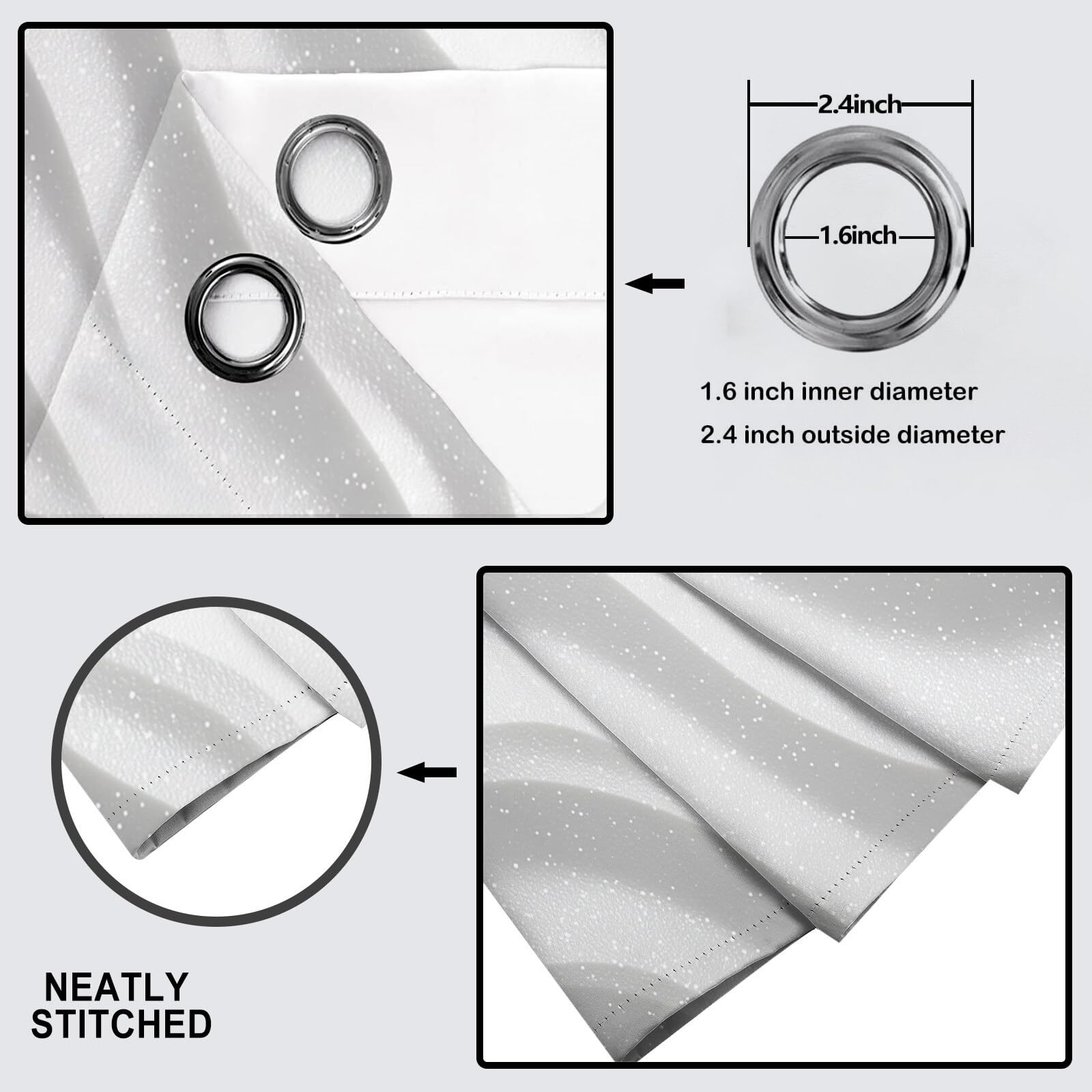 Isolanti Per Camera Da Letto Stampa 3D Curva D'Onda Bianco 2 Pannelli 132X160Cm(L X A) Tende Soggiorno Consistenza Morbida Decorazione Motivo Finestra Bambini Tenda Oscuranti Occhielli