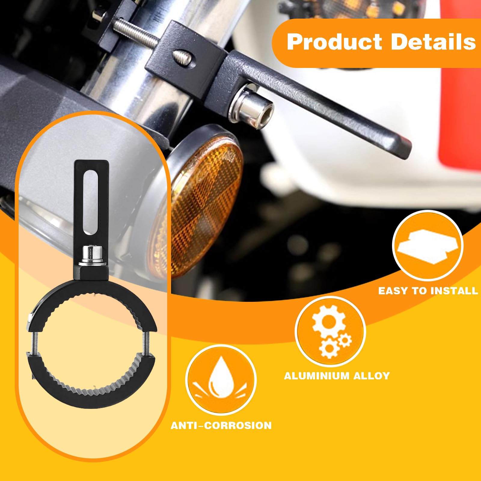 2 Stück Motorrad-Scheinwerferhalterung - Verstellbar 20-38mm Für Bull Bars & Überrollbügel