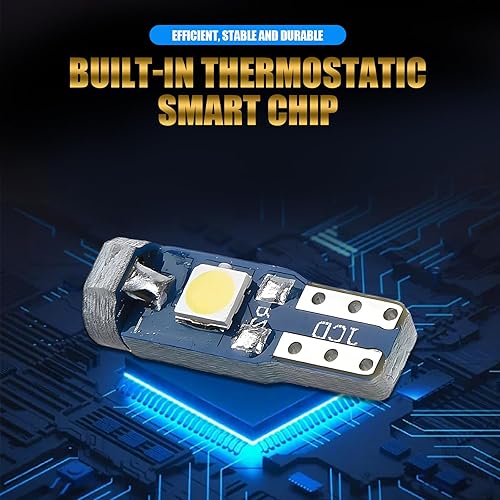 Miniatura 3 de Yumfugu Paquete de 20 luces LED T5 para tablero de automóvil, 3030-3SMD reemplazo de bombilla con enchufe de bloqueo giratorio, bombilla LED para