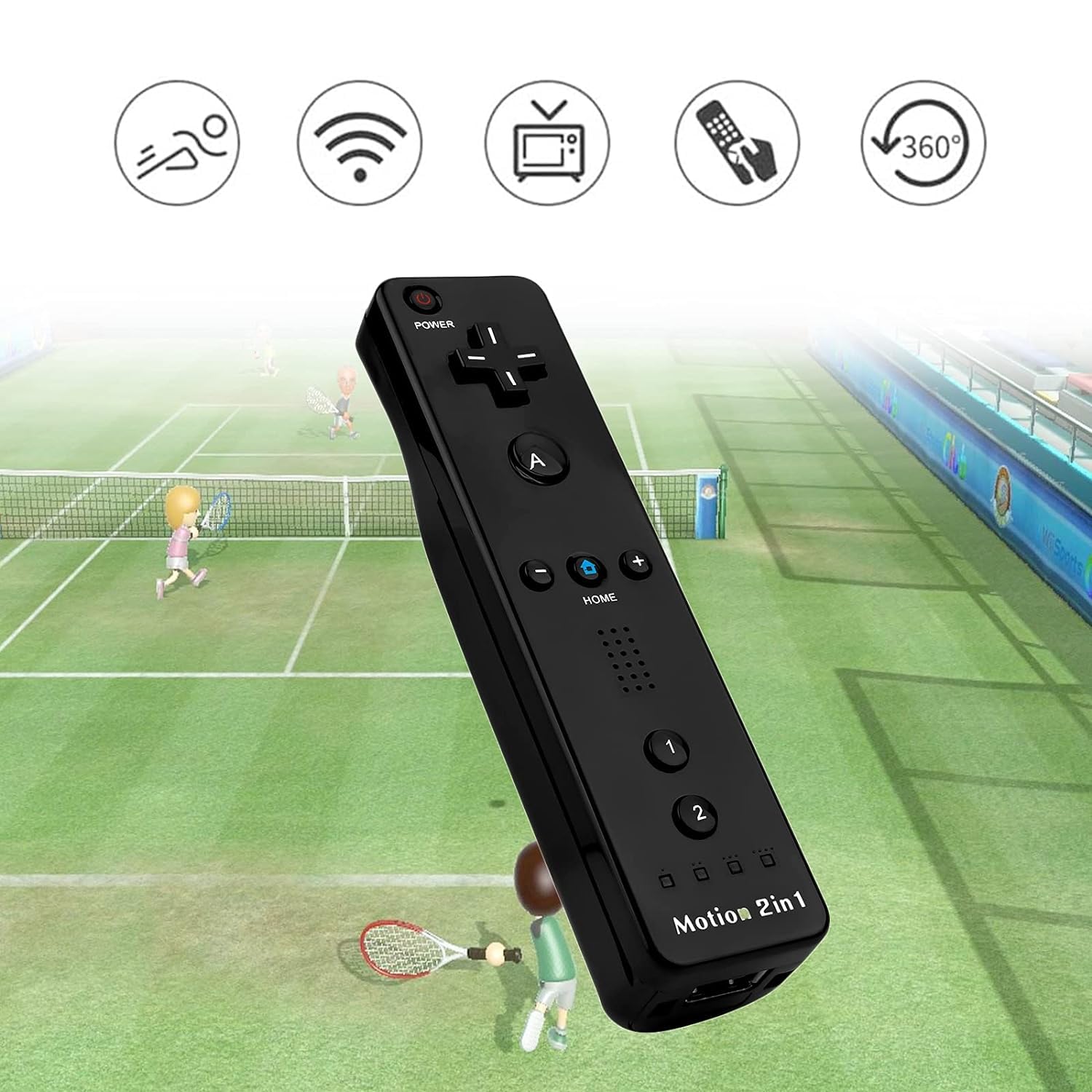 TechKen 2 Pièce Manette Linker Wii avec Motion Plus,Contrôleur Wii Télécommande Controller Wii Remote Motion Plus Intégré avec Étui en Silicone Dragonne pour Wii
