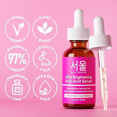 Miniatura 5 de SeoulCeuticals Korean Skin Care - Suero de ácido kójico Alpha Arbutin Serum – Suero corrector de manchas oscuras ácido glicólico + ácido salicílico