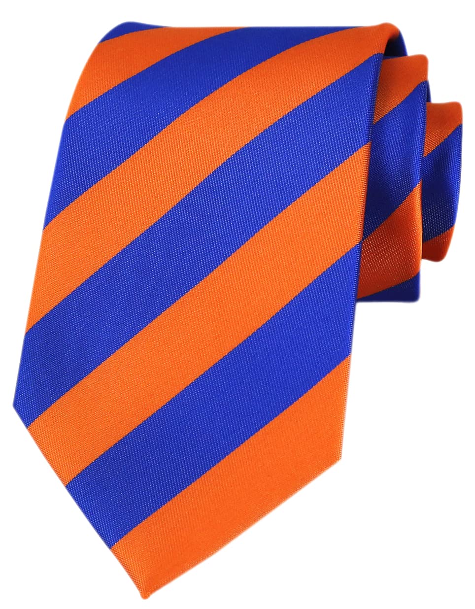 Corbatas clásicas de rayas universitarias para hombres, con patrón de graduación, hechas a mano, corbatas delgadas regulares, Naranja, azul