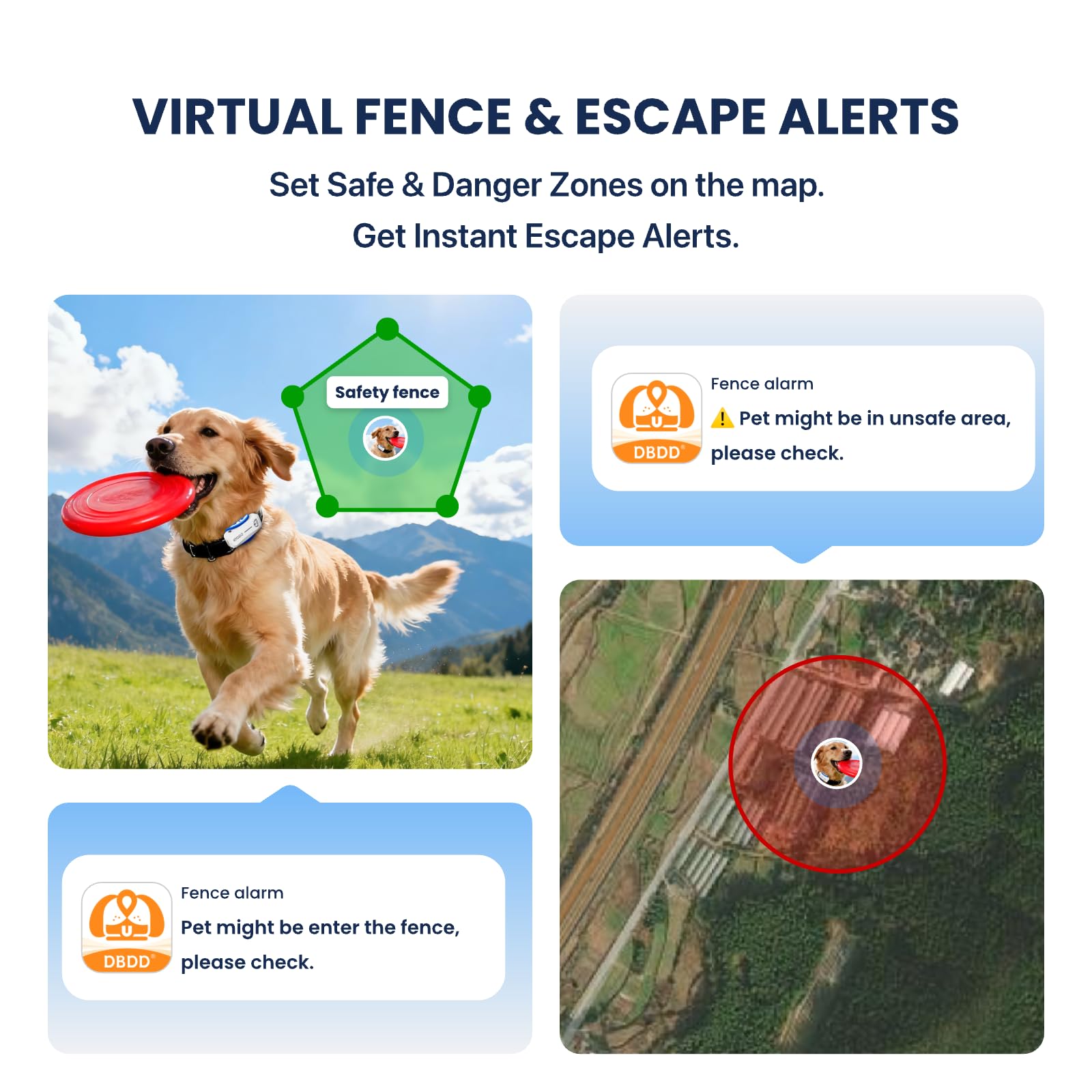 AI GPS Tracker for Dogs, Real Time Location and AI Vet Health Management, Electronic Fence, Waterproof, iOS and Android Compatible (White) - image 4