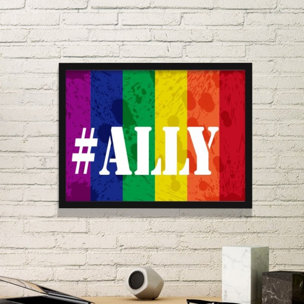 Cadre photo LGBT motif arc-en-ciel DIYthinker petit format noir pour décoration murale