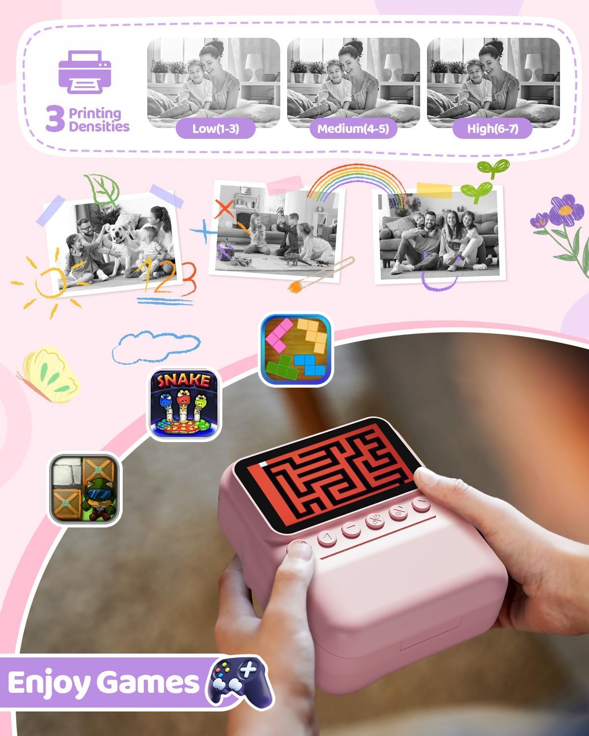 TIATUA Kids Camera Instant Print, 3.0" HD Screen 48MP Instant Camera for Kids with 32G Card & 3 Print Paper, 1080P HD - Image 4