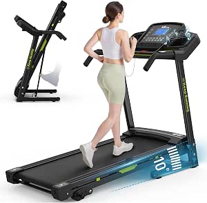 FYC Folding Treadmill with Manual Incline, Bluetooth, and 12 Programs