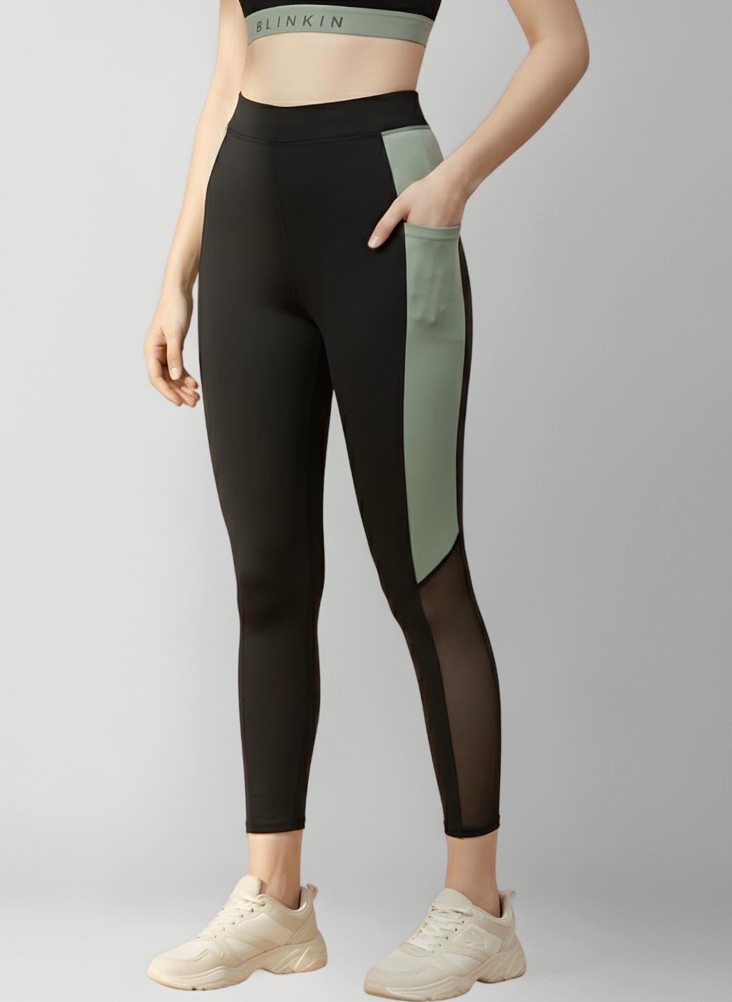 BLINKIN Stretchable Gym Pants for Women Workout : The Ultimate Yoga Pants | Workout Lowers | Gym Track Pants for Woman with Mesh Insert & Side Pockets (1869)