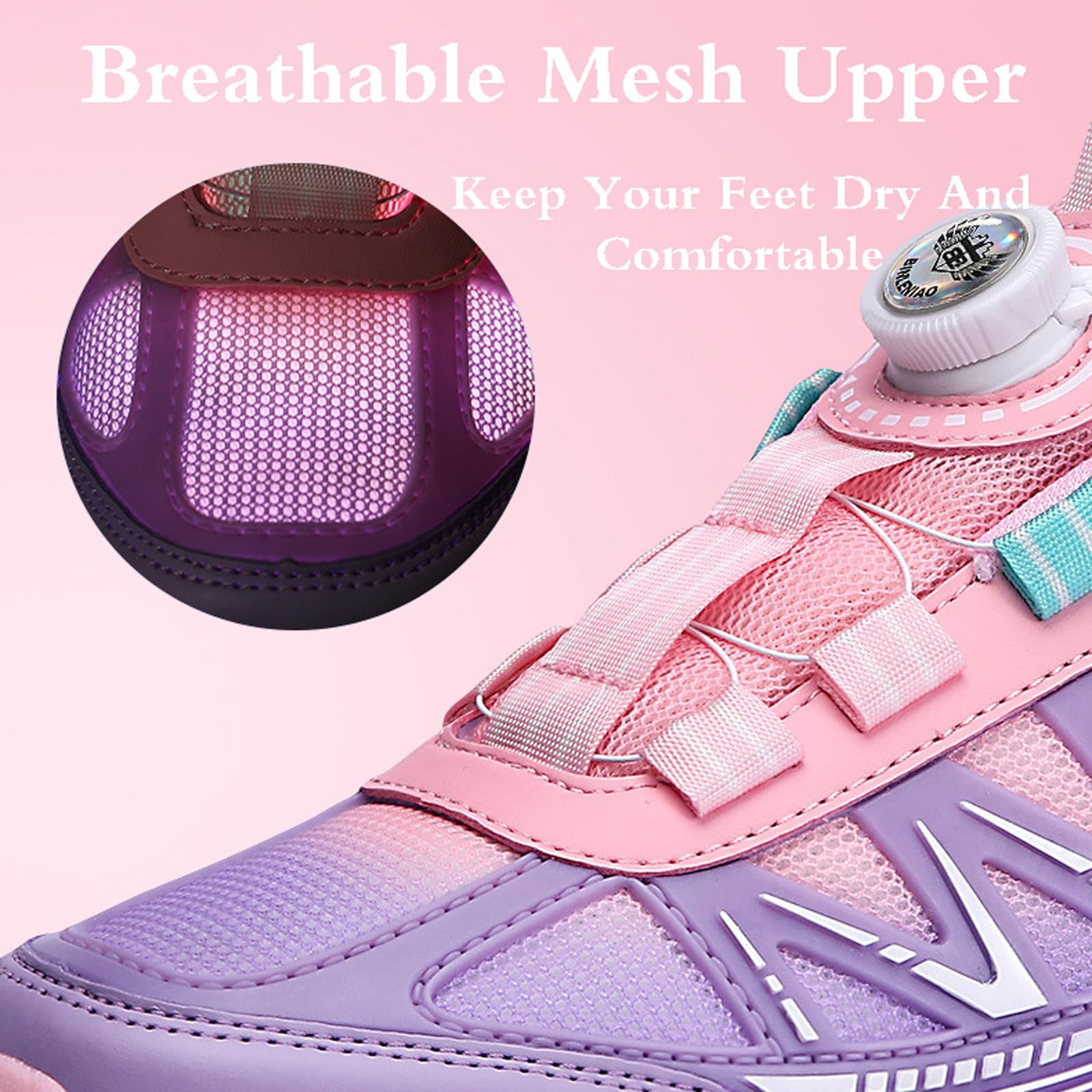 Scarpe con Rotelle Bambina,Scarpe da Ginnastica da Pattini,Scarpe Pattini Bambina,Scarpe con Rotelle Bambino con 4 Ruote Rimovibili,2 in 1 Scarpe da Skateboard,Ricarica USB
