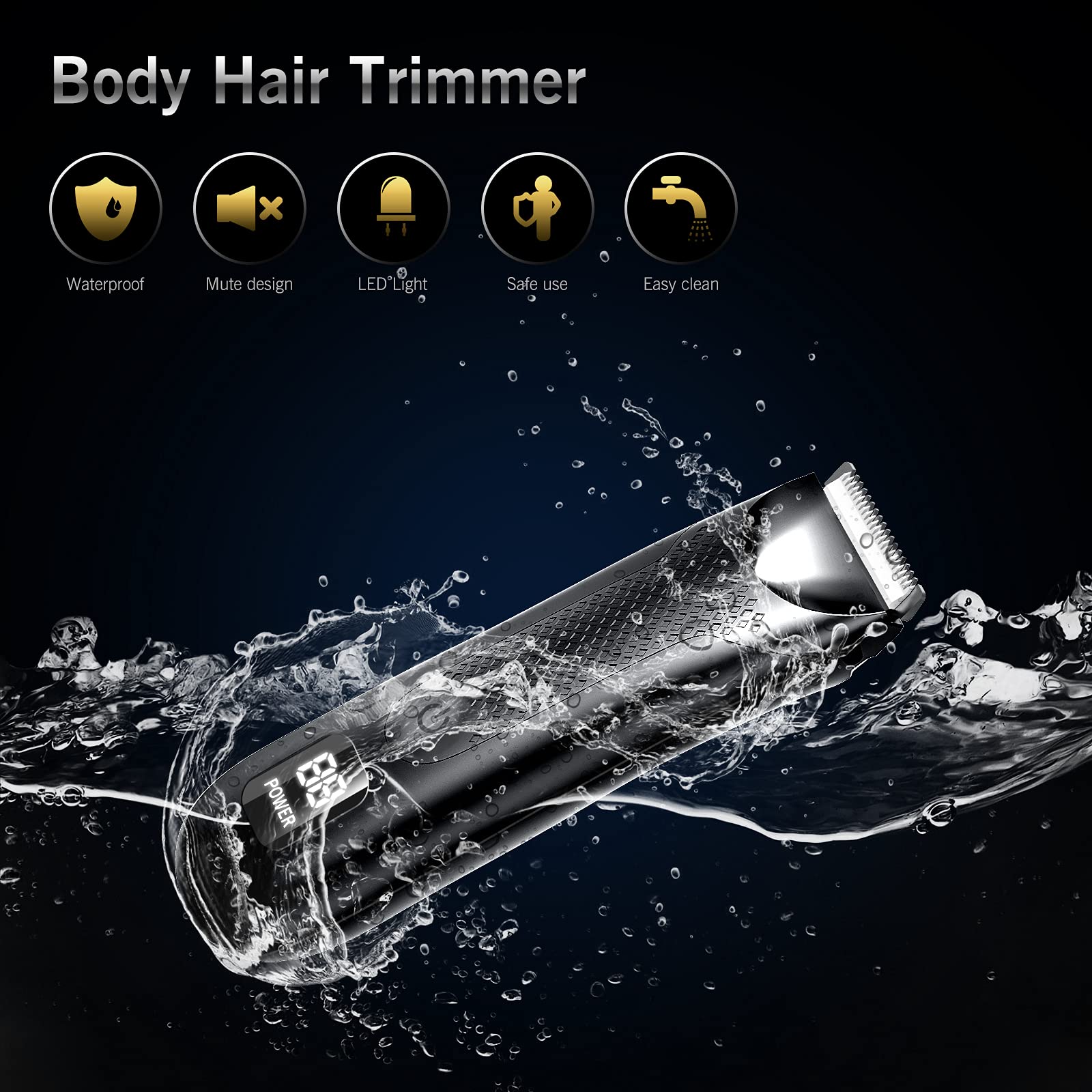 Body Trimmer for Men, Electric Groin Hair Trimmer Pubic Hair Trimmer
