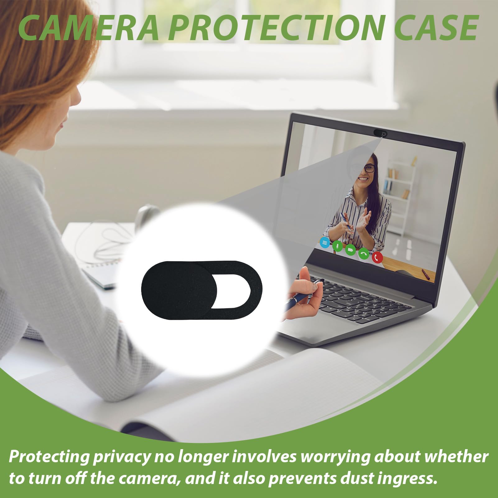 Cache Webcam Ultra-Fin Lot de 50, Protection Caméra pour Ordinateur Portable Tablette Smartphone, Coulissant Discret pour PC Noir