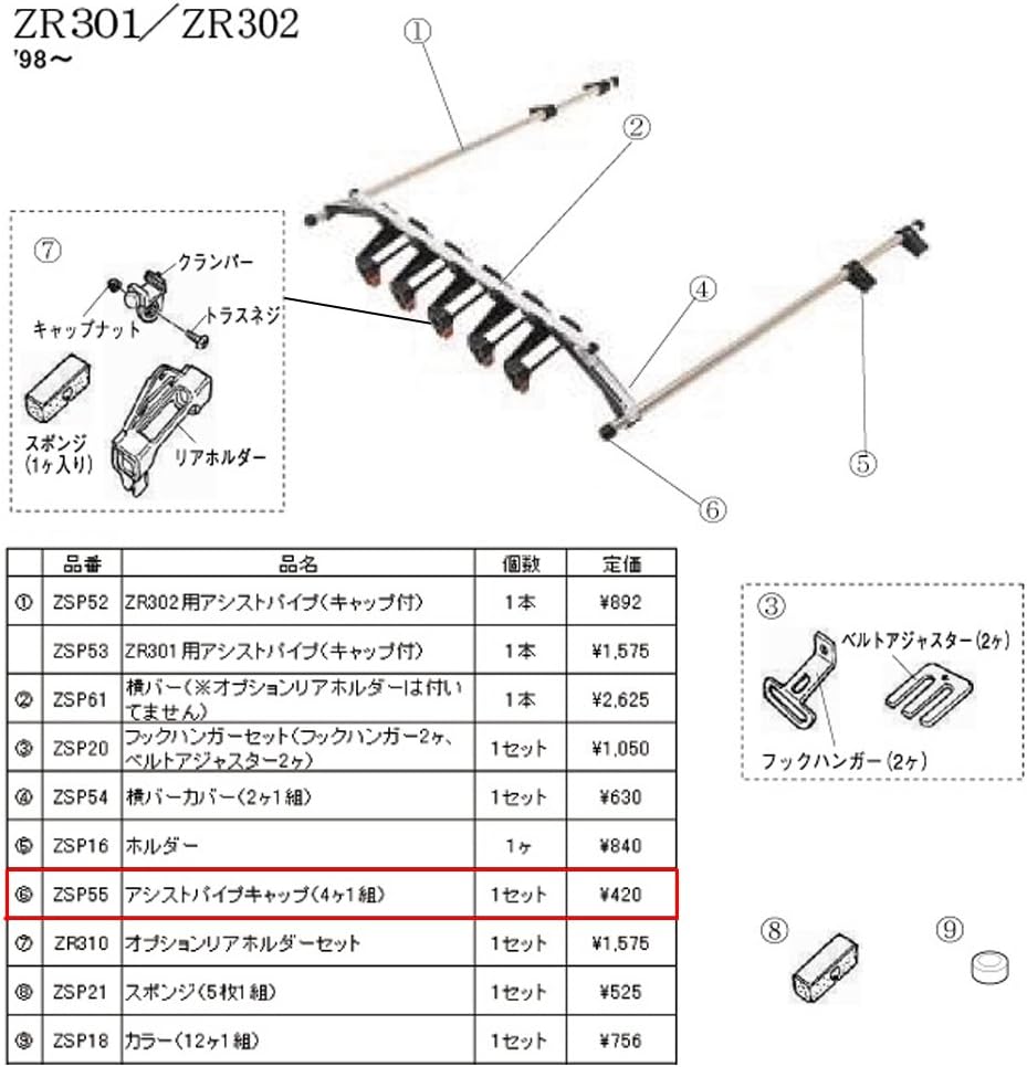 Amazon カーメイト Carmate Zsp 55 アシストパイプキャップ 4個入り アフターパーツ キャリアアクセサリ 車 バイク