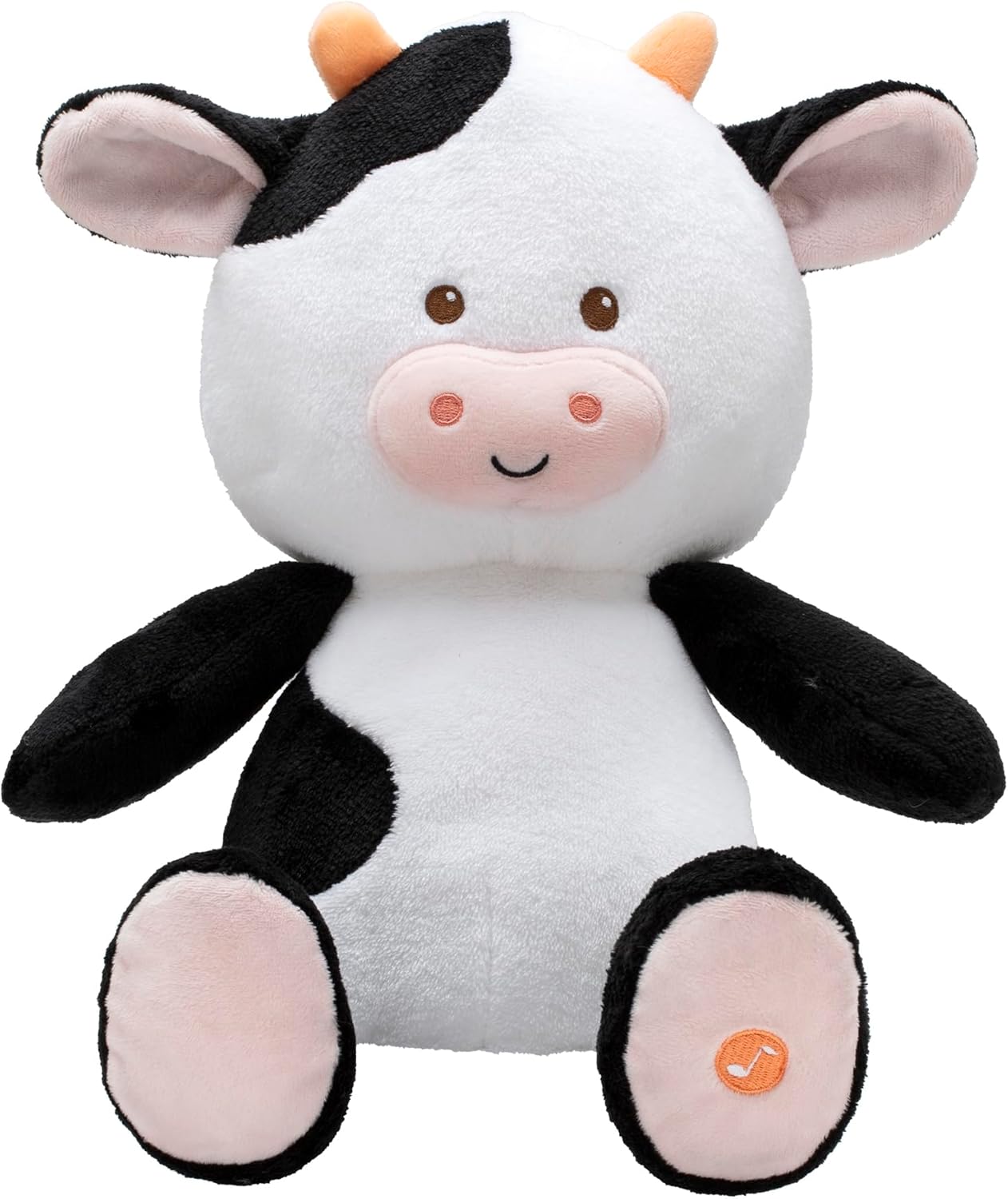 Magic Years 10 inch Musical Light Up Cow Toy for Baby, Plays Twinkle, Twinkle Little Star, Black and White Cow, Farm