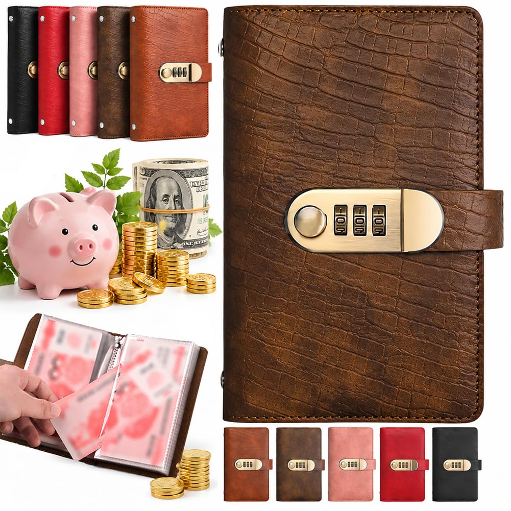 100 Envelopes Money Saving Challenge Book with Password Lock- Budget Binder