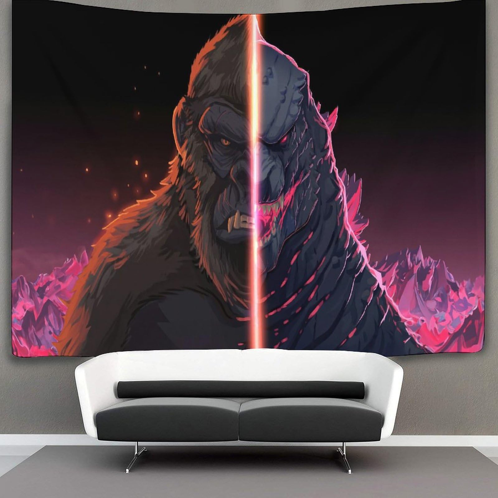 MJCZEGDCR 3D Godzilla Printed Wall Blanket Home Decoration Bedding Poster Wall Art Tapestry Wall Hanging Tapestry Soft Polyester for Bedroom,Decorations Beach Blanket College Dorm 70cmx100cm