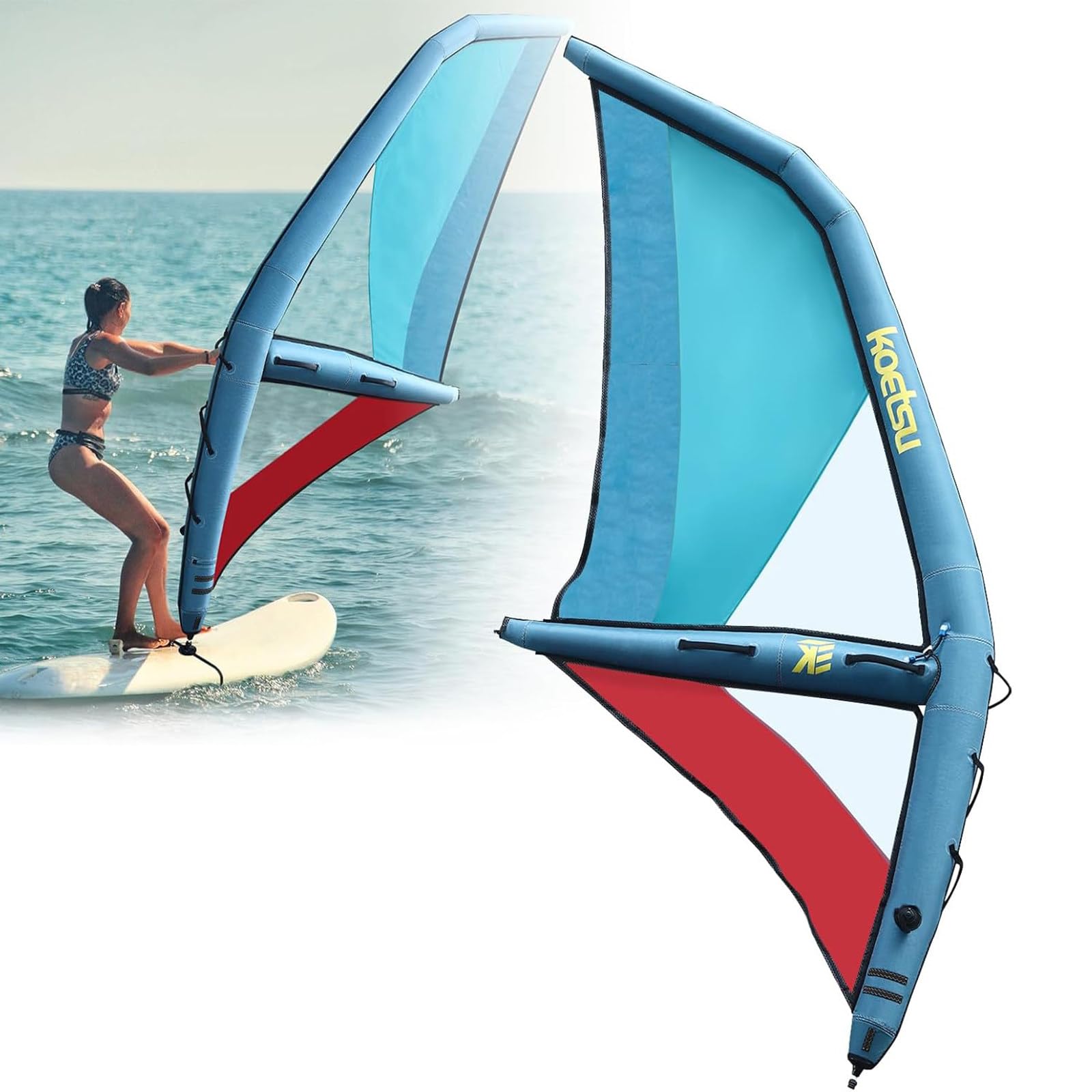 WIANQIAN Inflatable Sail Wing for SUP 2.2/3.2/4.2/5.2㎡, Oxford PVC 4.2m