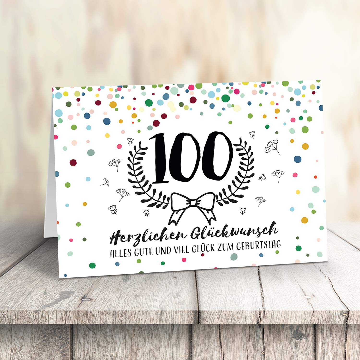 XXL Geburtstagskarte Zum 65. – Moderner Look In A4 Mit Umschlag, Edle Klappkarte Für Viele Unterschriften