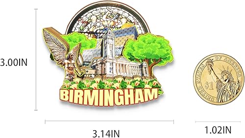 Miniatura 3 de Imán de nevera, Birmingham Inglaterra, de madera 3D, monumentos coleccionables, decoración hecha a mano