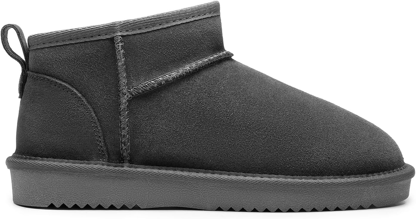 DREAM PAIRS Ankle Winter Mini Boots for Women Genuine Suede Faux Fur Lining Water Resistant Warm Snow Boots Slip On Memory Foam Comfort Booties FuzzyClassic - Image 4