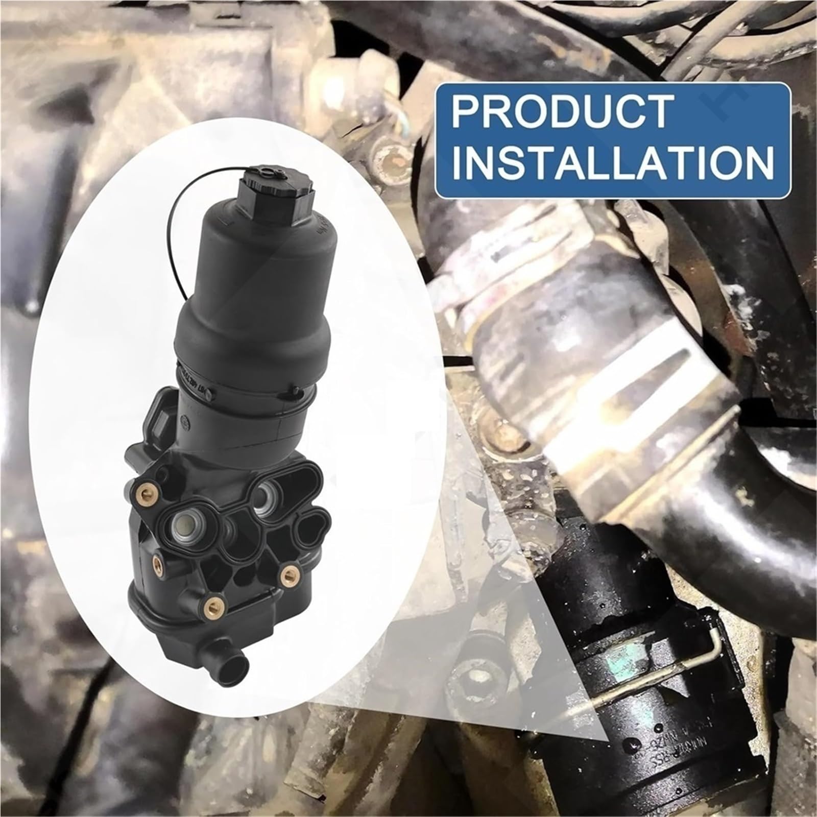 samochodowego filtry oleju samochodowego Filtr Zespół podstawy filtra oleju chłodnicy oleju silnikowego pasujący do Audi A3 A4 TT, pasuje do Volkswagena Eos Golf GTI Jetta Passat