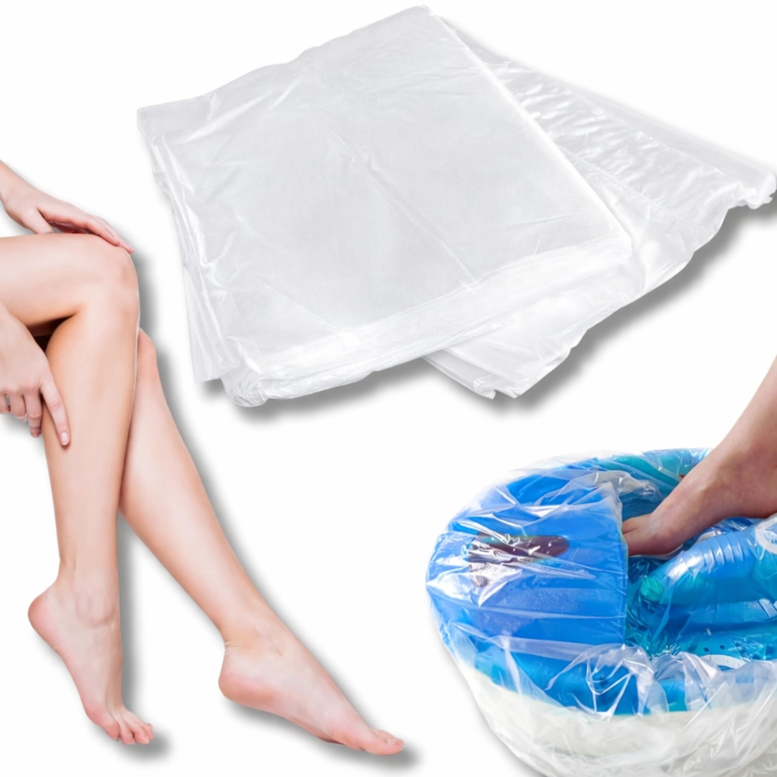 LALILL Sacchetti per pediluvio monouso 50 pezzi - Pedicure igienico - Protezioni per pediluvio - Sacchetti adatti per spa, podologia